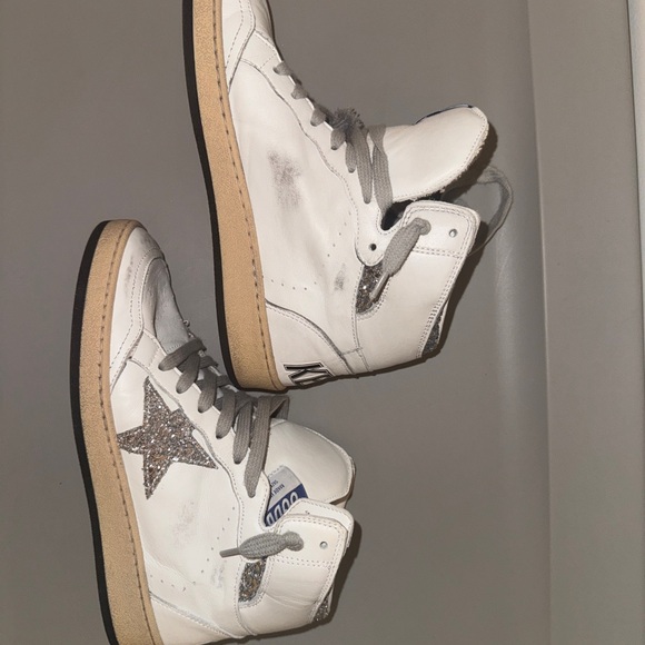 Golden Goose White and Black Sneakers with Star Logo - Picture 6 of 14